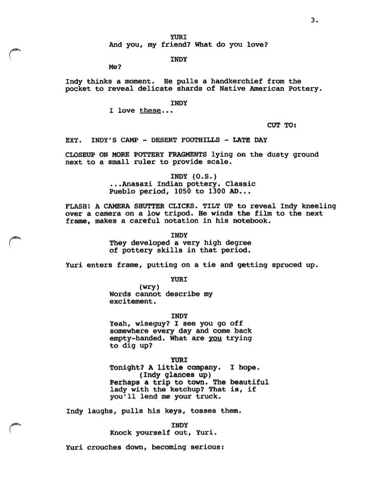 darabont indiana jones script